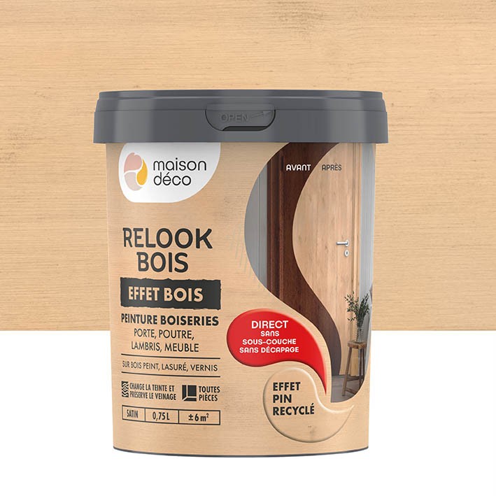 Relook Bois Effet Bois - Aspect Satin - Pin Recyclé