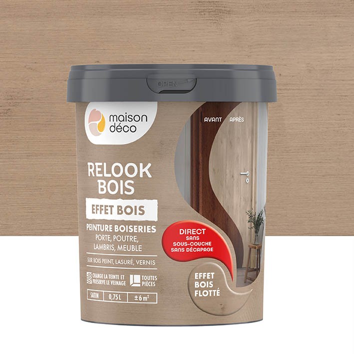 Peinture Relook bois naturel effet bois 0,75L - MAISON DECO - Mr
