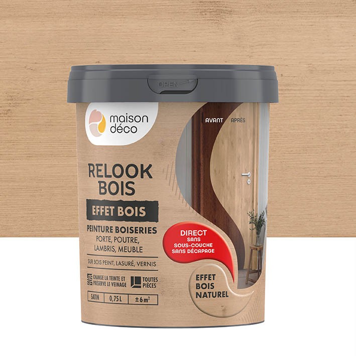 Peinture Relook Bois Effet Bois - Satin - Bois Naturel