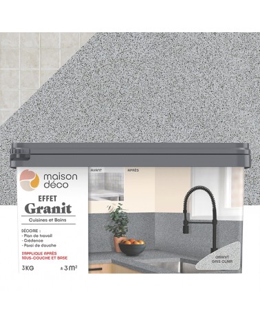 Faites disparaître votre ancien carrelage et laissez place à une ambiance minimaliste avec Effet Granit - Gris clair