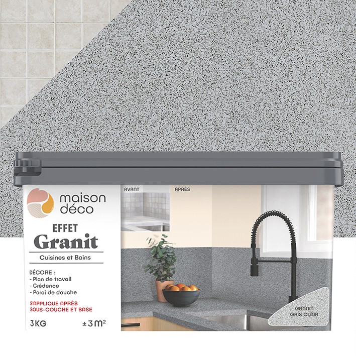 Effet Granit - Enduit de rénovation - Gris clair