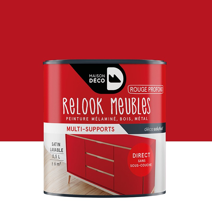 Peinture Relook Tout finition - Aspect satin - Rouge profond