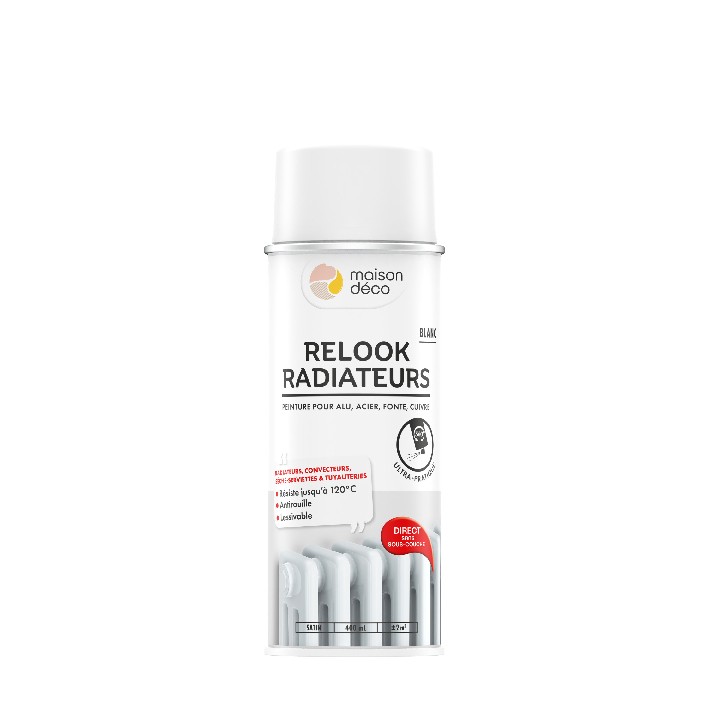 Peinture Relook Radiateurs aérosol - Satin - Satin : Blanc