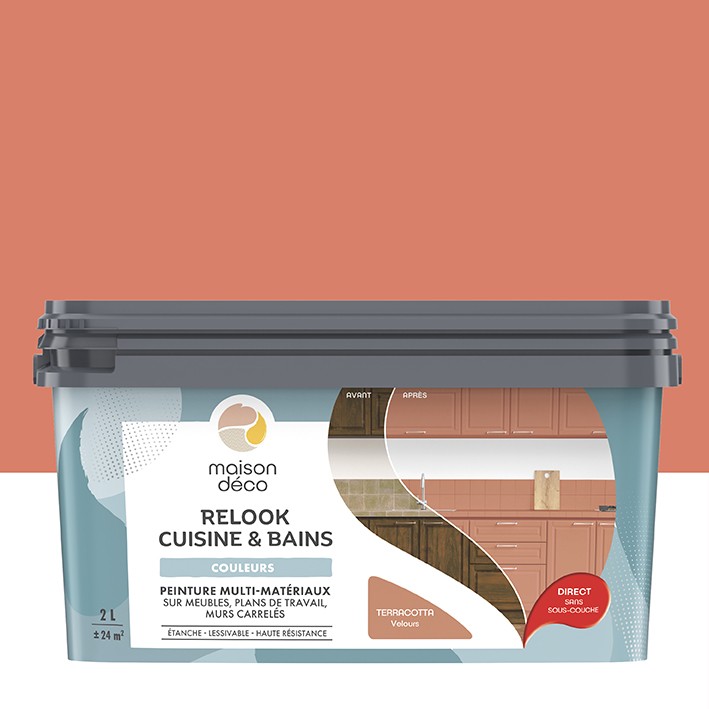  Peinture multi-matériaux  - Relook Cuisine et Bains  - Les couleurs - Terracotta