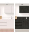  Peinture  - Relook Cuisine et Bains  -  Effet bois - Bois Brûlé