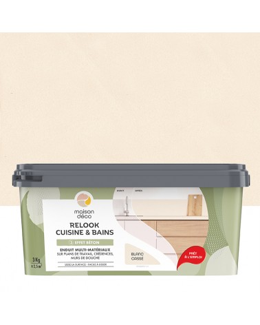 Rénovez votre cuisine et salle de bain avec notre enduit effet béton, pour un style moderne et tendance. - Blanc Cassé