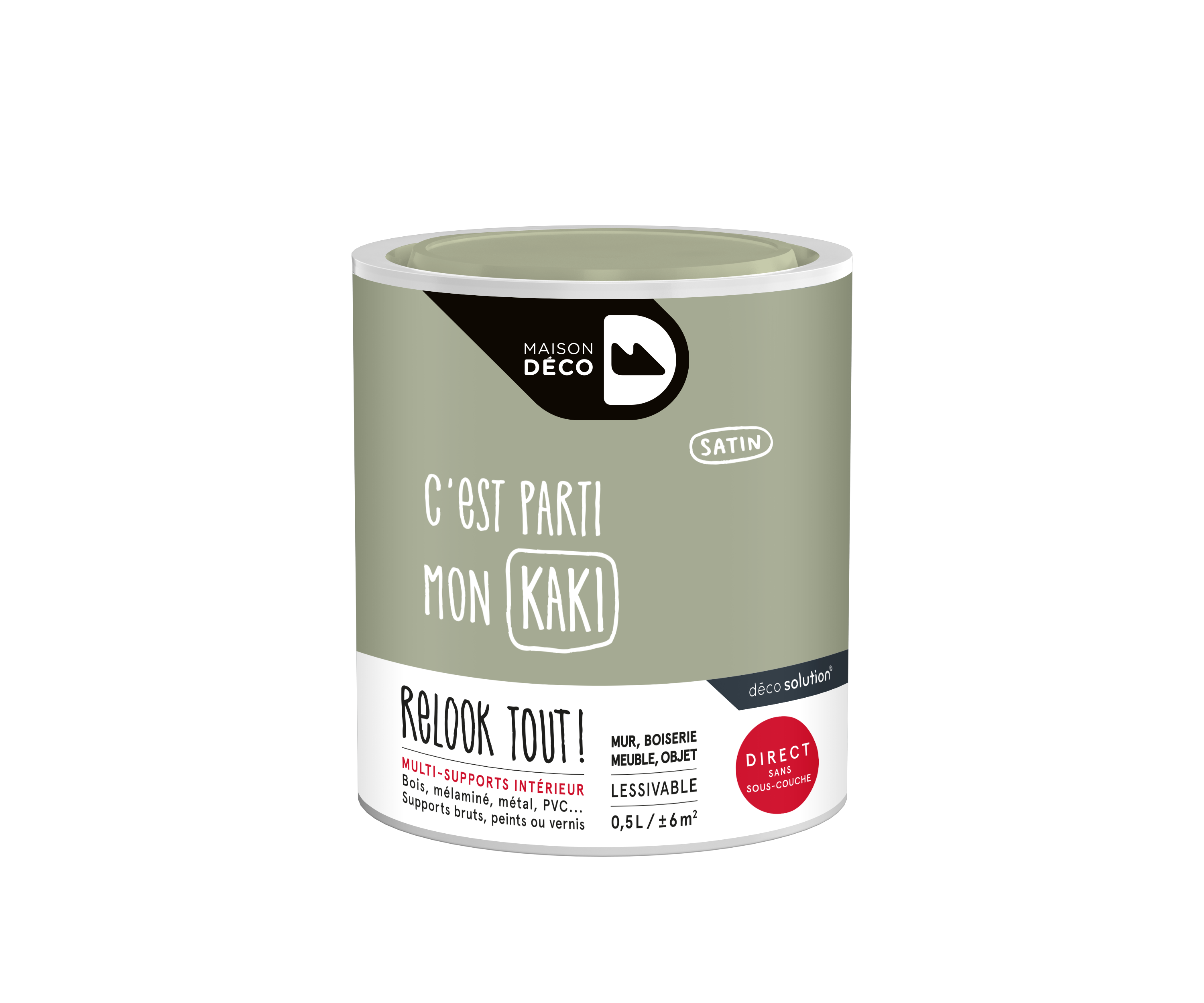Peinture Relook Tout finition - Aspect satin - Kaki