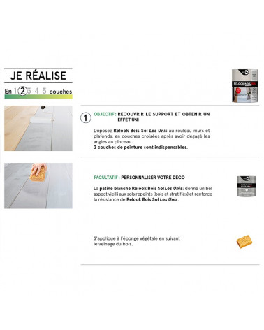 Peinture Relook Bois Sol - Aspect Mat