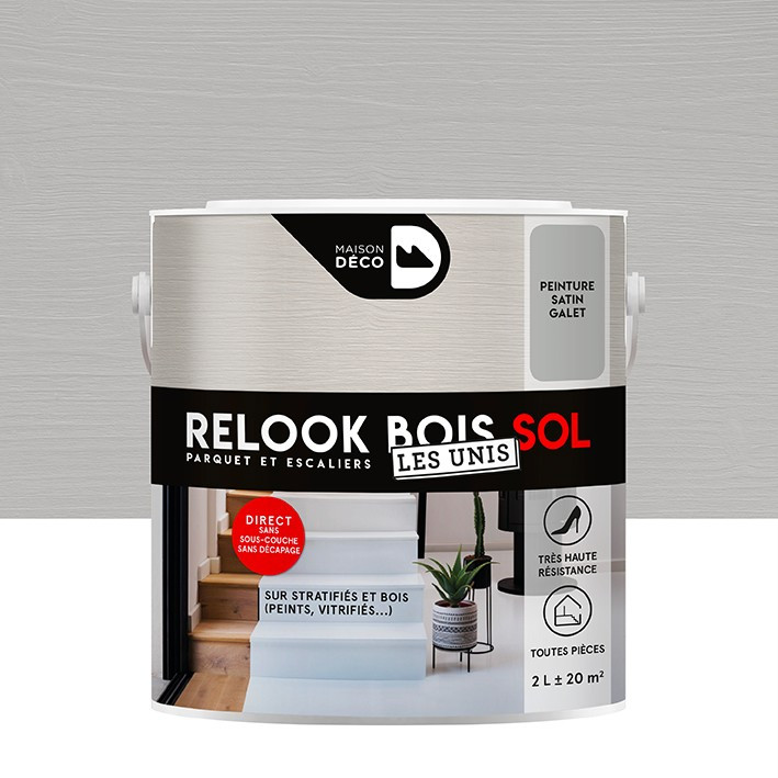 Peinture Relook Bois Sol - Aspect Mat - GALET 