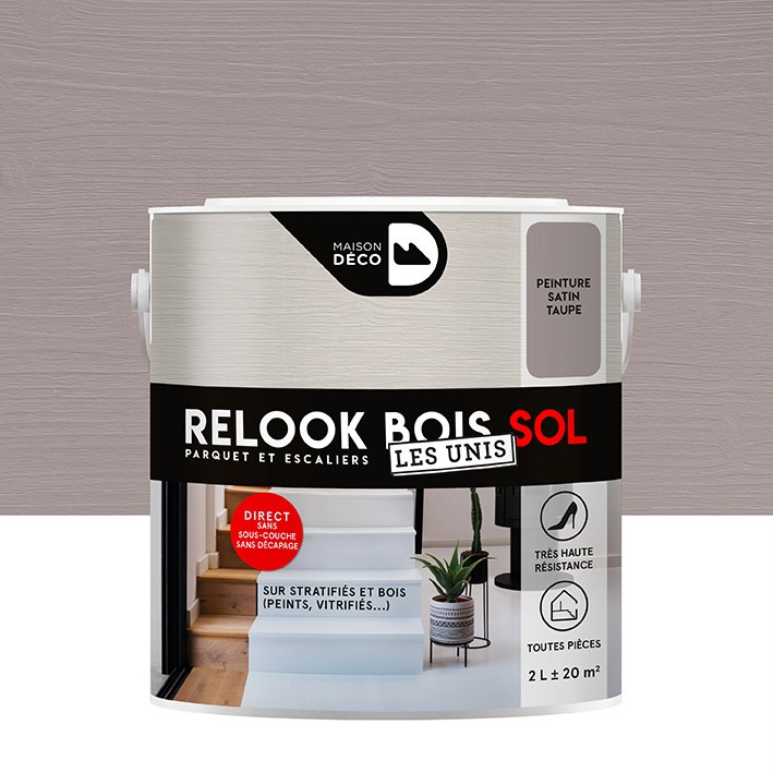 Peinture Relook Bois Sol - Aspect Mat - TAUPE	