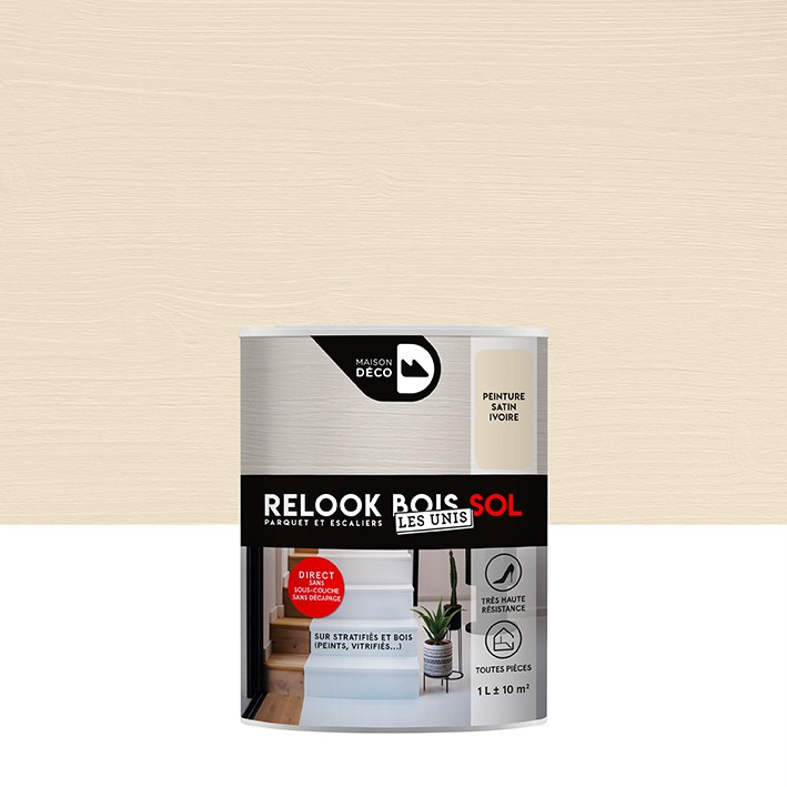 Peinture Relook Bois Sol - Aspect Mat - IVOIRE	