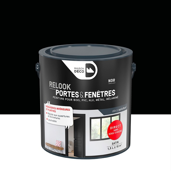 Peinture Relook Portes et Fenêtres - Satin - Noir
