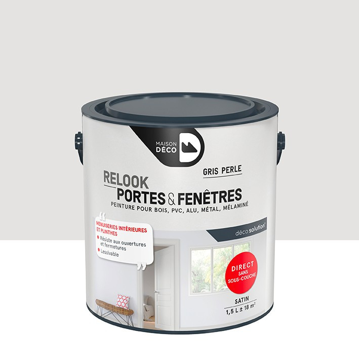 Peinture Relook Portes et Fenêtres - Satin - Gris perle 
