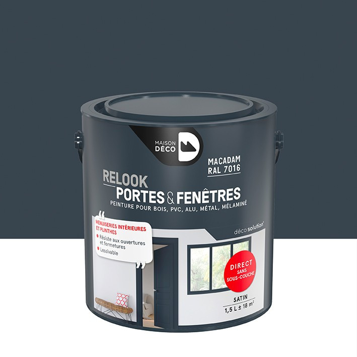 Peinture Relook Portes et Fenêtres - Satin - Macadam