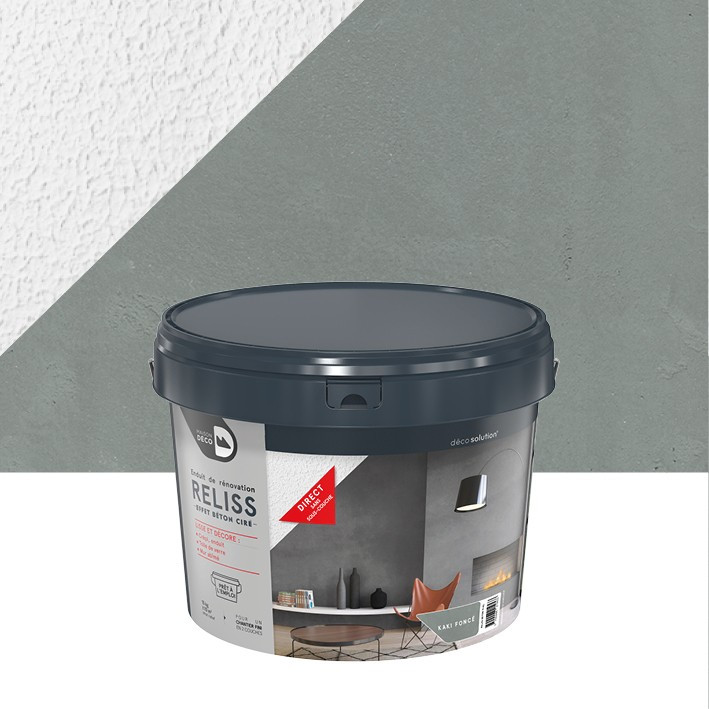 Enduit Reliss Effet Béton - Ciré - kaki fonce