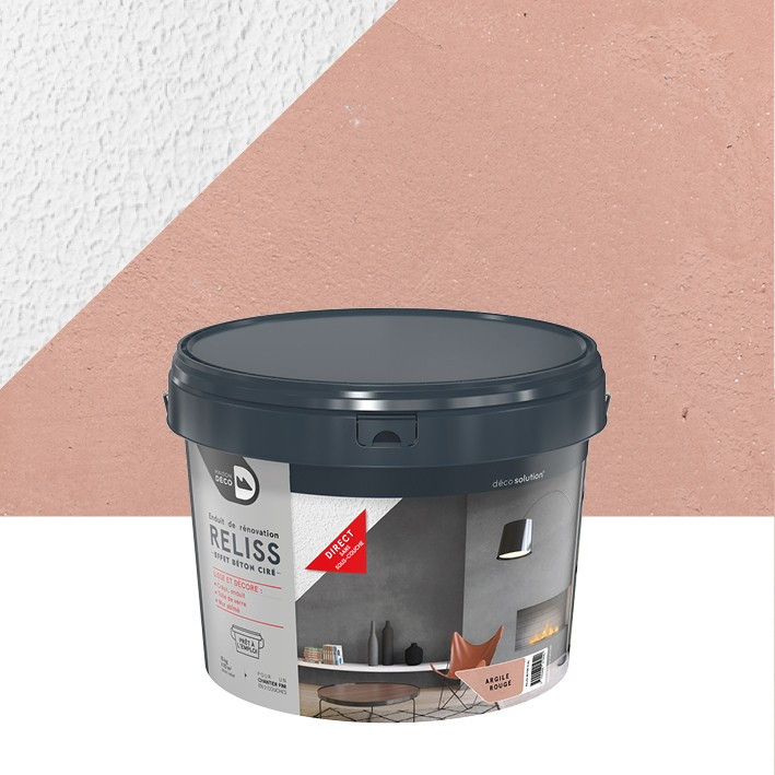 Enduit Reliss Effet Béton - Ciré - argile rouge