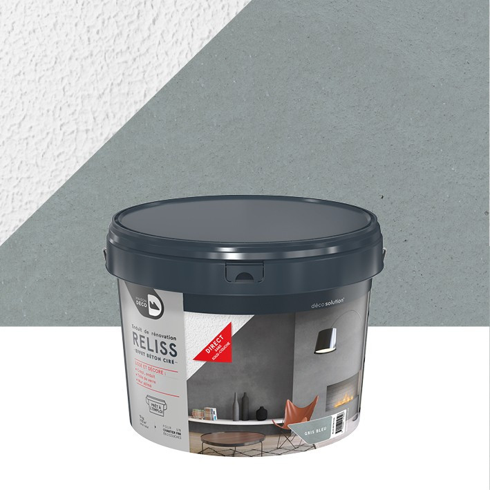 Enduit Reliss Effet Béton - Ciré - gris bleu
