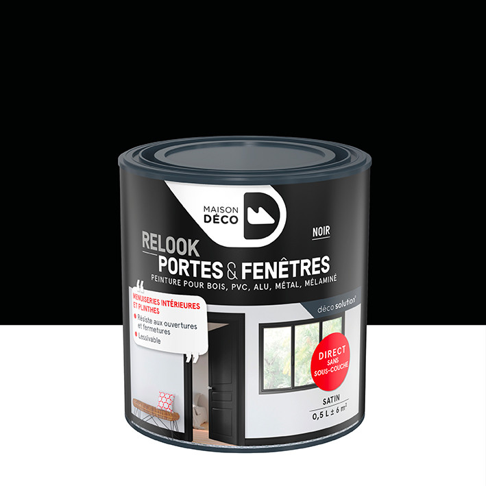 Peinture Relook Portes et Fenêtres - Satin - Noir