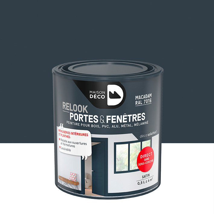 Peinture Relook Portes et Fenêtres - Satin - Macadam