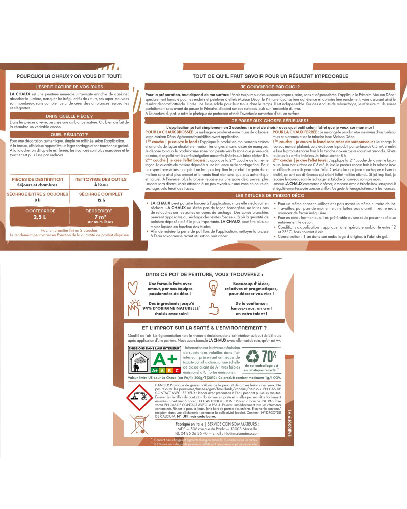 La Chaux | Peinture minérale effet mat | Maison Déco