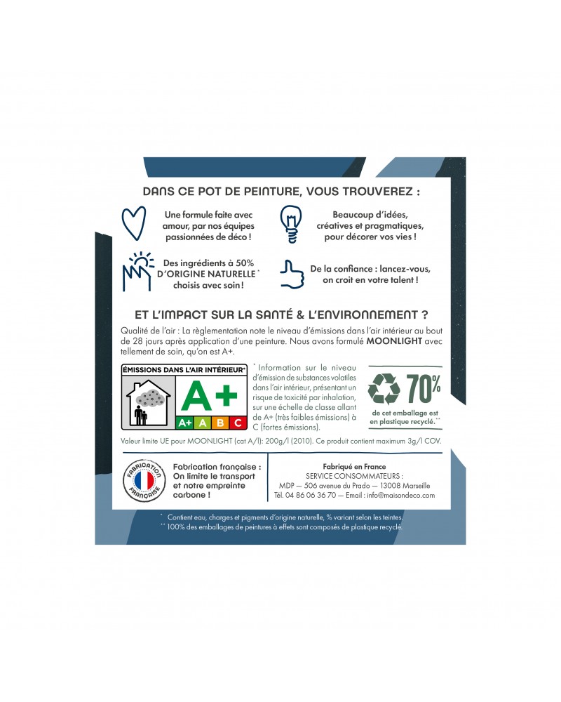 Peinture pailletée Nuit sur Mars Peinture Moonlight Maison Déco