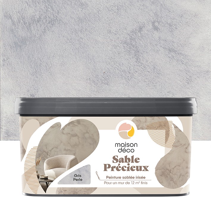 Peinture Sable Précieux - Aspect sablé irisé - Gris perle