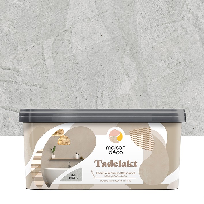 Enduit Tadelakt - Aspect lisse et brillant - Gris marbre