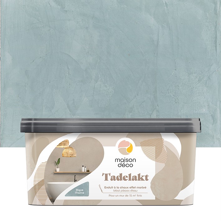 Enduit Tadelakt - Aspect lisse et brillant - Aigue marine