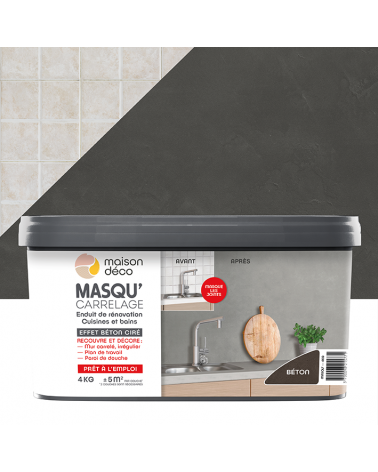 Enduit Masqu'Carrelage - effet béton coloré