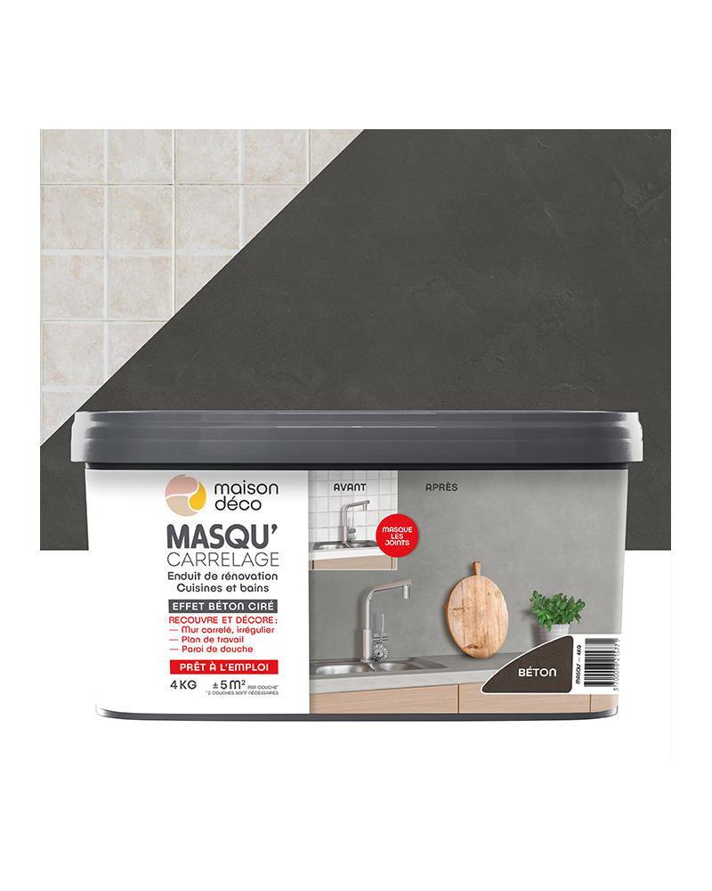 Enduit Masqu'Carrelage - effet béton coloré