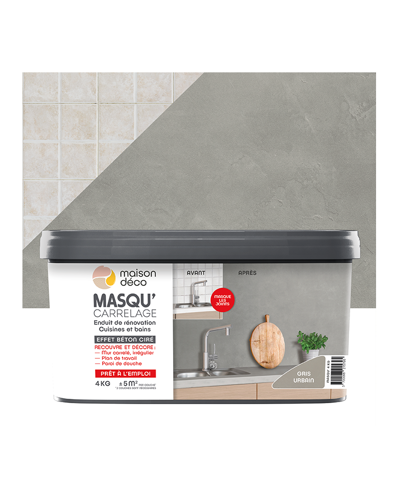Enduit Masqu'Carrelage - effet béton coloré