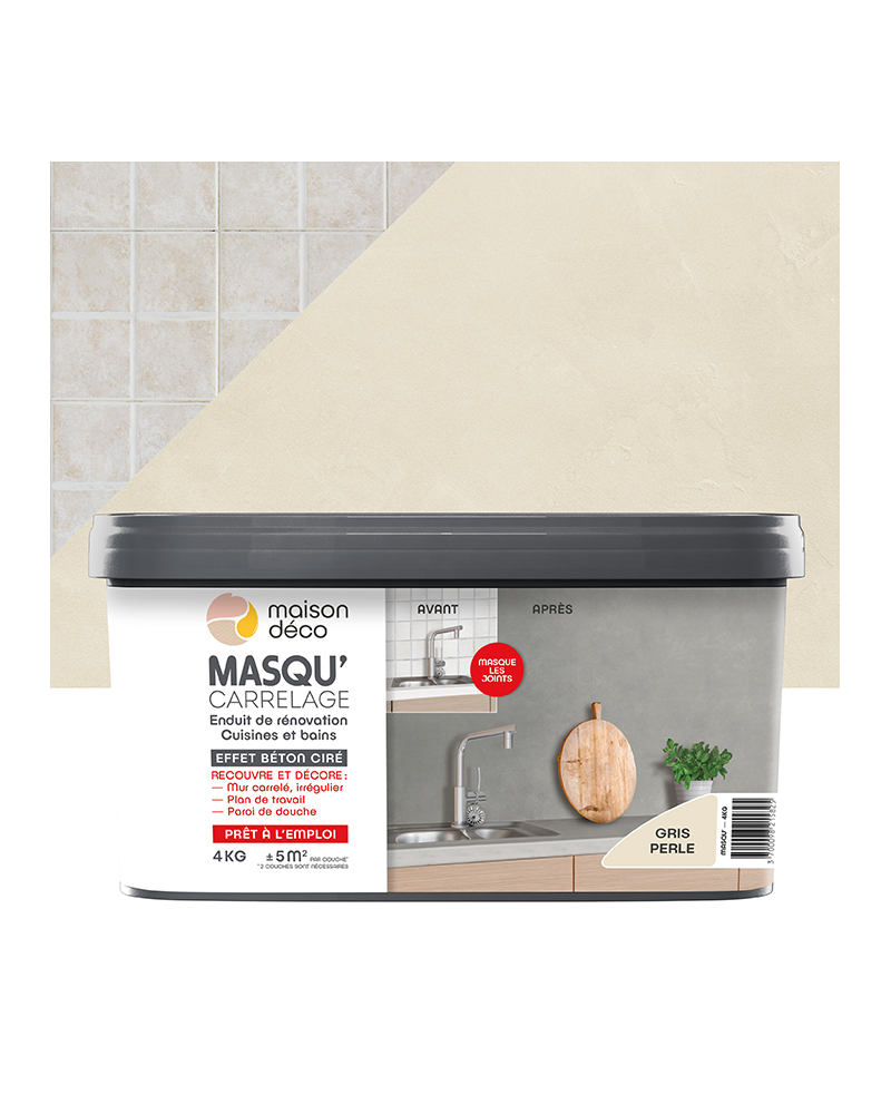 Enduit Masqu'Carrelage - effet béton coloré