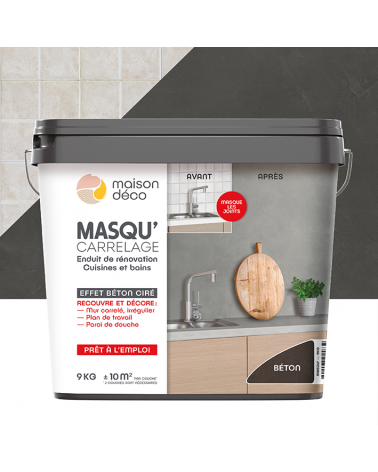 Faites disparaître votre ancien carrelage, sans le casser avec l'enduit effet béton Masqu'Carrelage - Béton