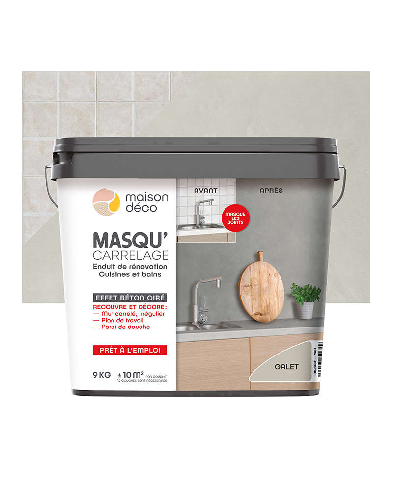 Enduit Masqu'Carrelage - effet béton coloré