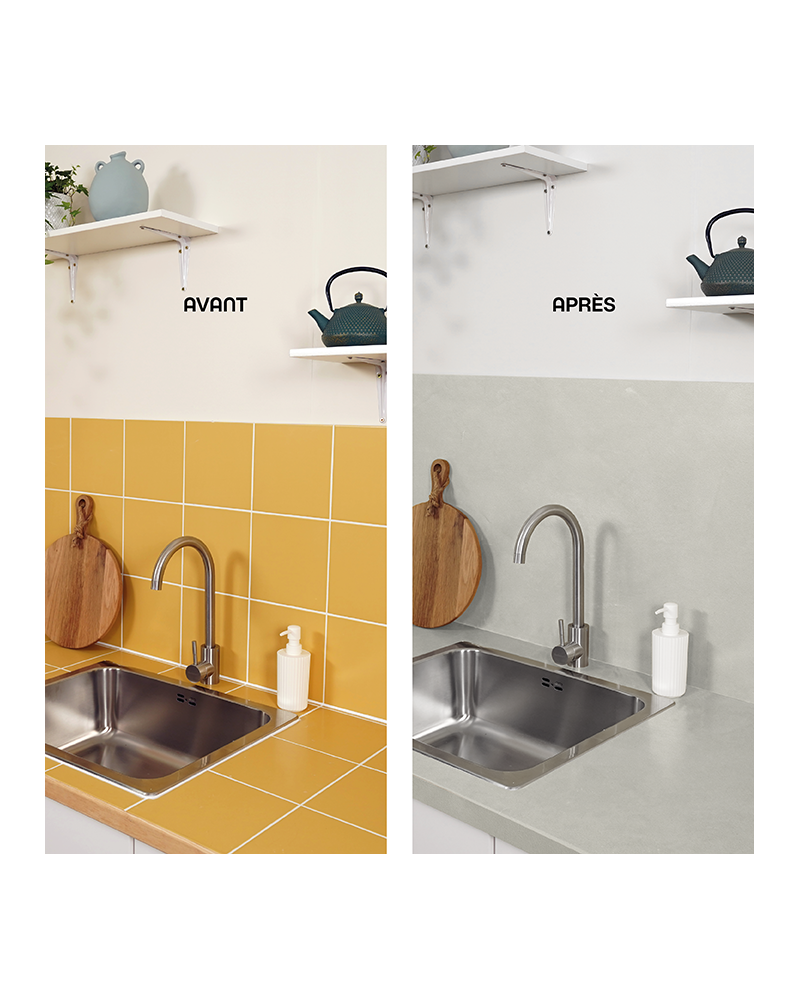 Enduit Masqu'Carrelage - effet béton coloré