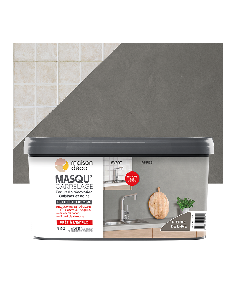 Enduit Masqu'Carrelage - effet béton coloré