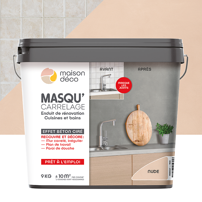 Enduit Masqu'Carrelage - effet béton coloré - Nude
