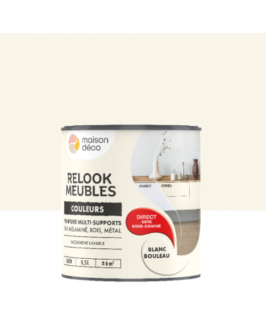 Rafraîchir un meuble n'a jamais été aussi facile avec la peinture Relook Meubles - Blanc bouleau