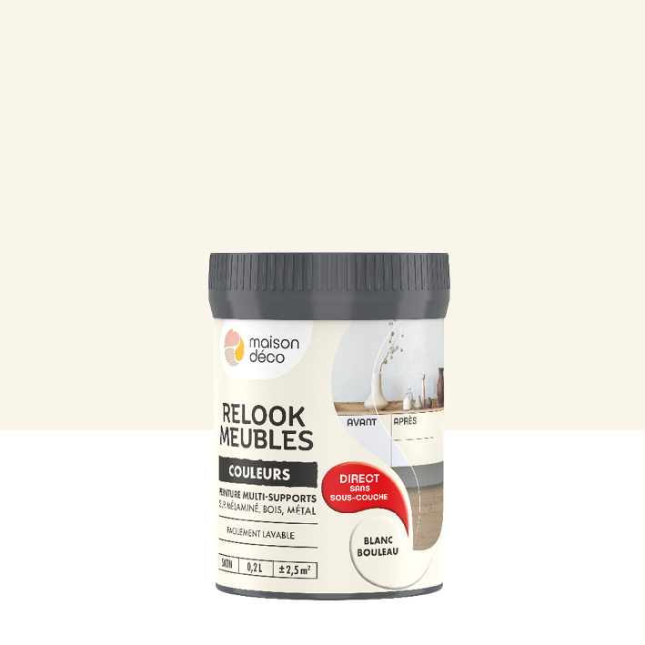 Peinture Relook Meubles Couleurs - Satin - Blanc bouleau