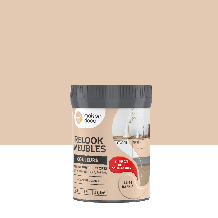 Peinture Relook Meubles Couleurs - Satin - Beige Raphia