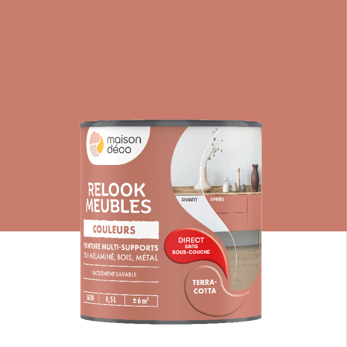 Peinture Relook Meubles Couleurs - Satin - Terracotta