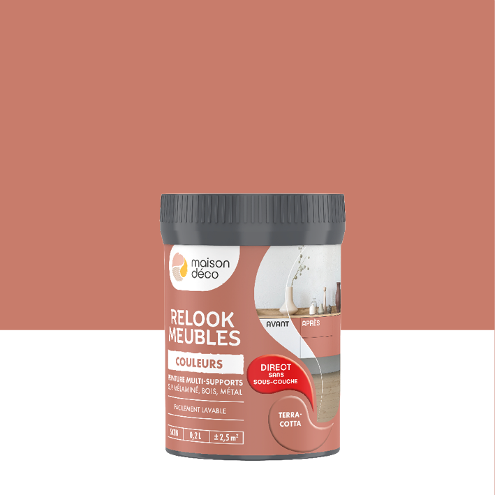 Peinture Relook Meubles Couleurs - Satin - Terracotta