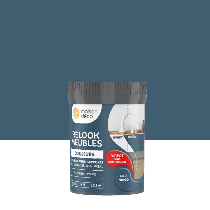 Peinture Relook Meubles Couleurs - Satin - Bleu Indigo