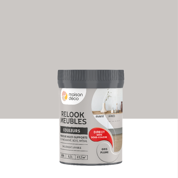 Peinture Relook Meubles Couleurs - Satin - Gris Plume