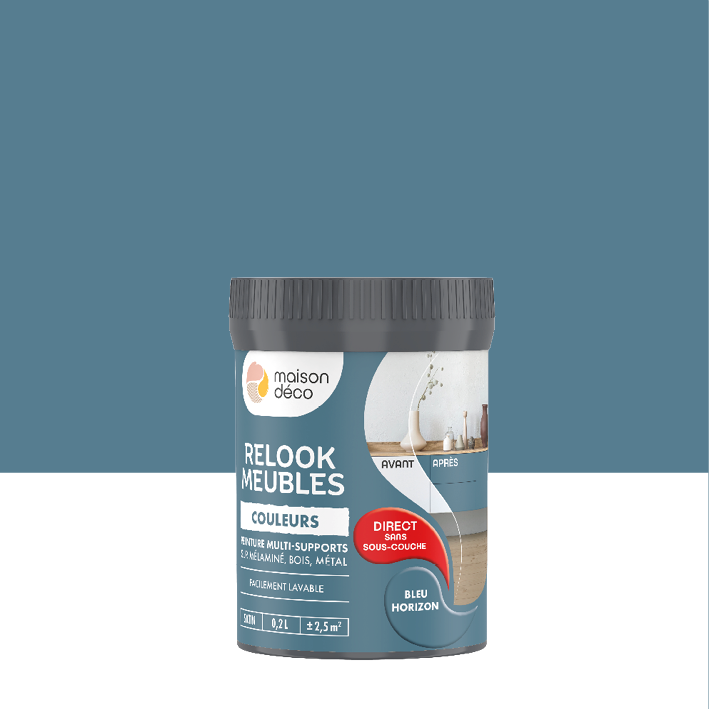 Peinture Relook Meubles Couleurs - Satin - Bleu Horizon