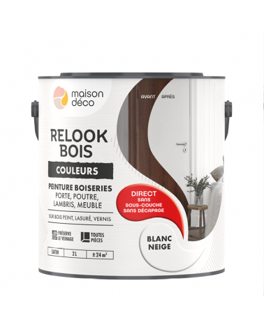 Peinture Relook bois MAISON DECO, noir fusain satiné, 1 l