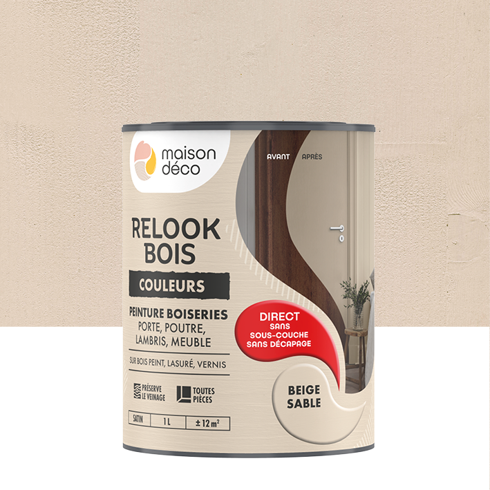 Peinture Relook Bois Couleurs - Satin - Beige sable
