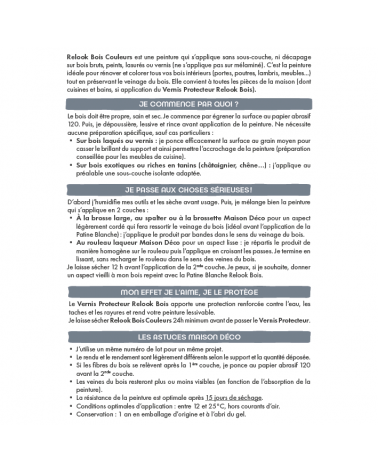 Peinture Relook Bois Couleurs - Satin