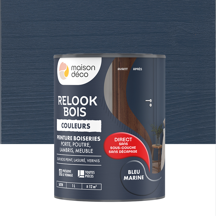 Peinture Relook Bois Couleurs - Satin - Bleu marine