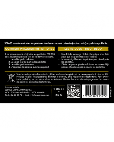 Strass - Additif paillettes peinture